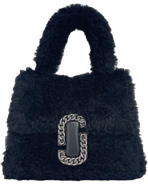 Marc Jacobs The St Mini Top Handle Satchel Crossbody Bag Fur - Blue