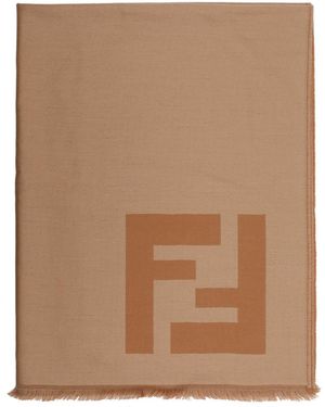 Fendi Macro Ff Motif Scarf - Brown