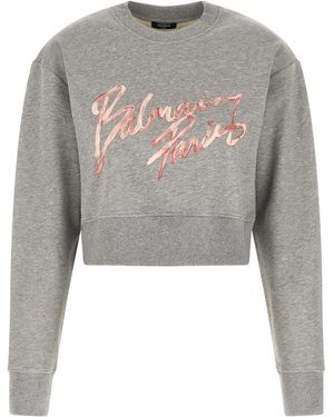 Balmain Paris Sweatshirt Cotton - Gray