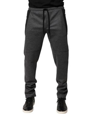 Dolce & Gabbana Slim Fit Drawstring Trousers - Black