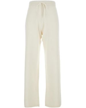 SOLOCASCMIR Pants With Elastic Drawstring Waist - White