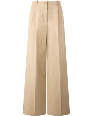 A.P.C. Cotton Pants Organic Wide-Leg - Natural