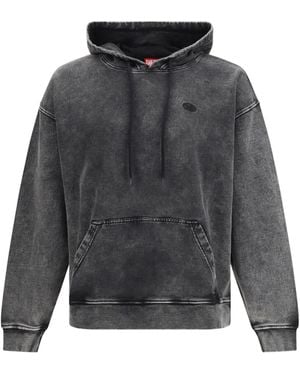 DIESEL S-Boxt-Hood-Den Hoodie Cotton Sweatshirts - Grey