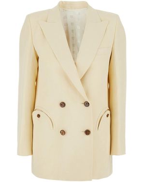 Blazé Milano Jacket With Peak Lapels - Natural
