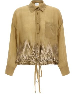 Nude Linen Blend Shirt Tencel Shirt, Blouse - Natural