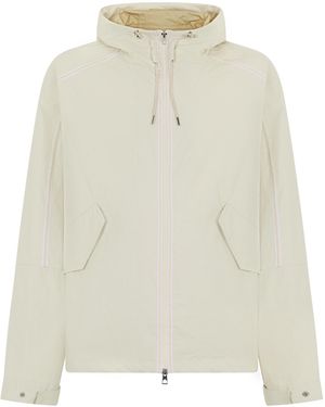 Moncler Waterproof Jacket With Hood — Polyamide Raincoats - White