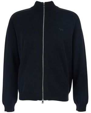 Maison Kitsuné Wool Sweatshirt With High Neck - Blue