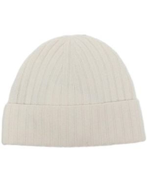 JOSEPH Ribbed-Knit Beanie Hat - White