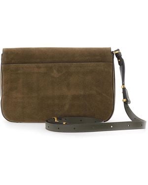 Pinko Shoulder Bag Suede Leather - Brown