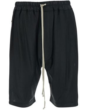 Rick Owens Shorts With Elasticated Waist And Drawstring - Black