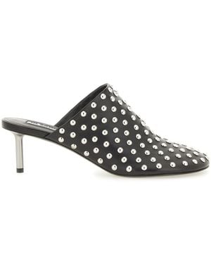 Jil Sander Nappa Leather Mules With Studs - White