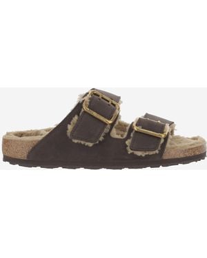 Birkenstock Arizona Bold Shearling Sandals - Brown