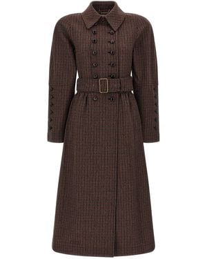 Chloé Double-Breasted Coat - Brown