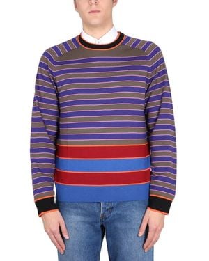 Paul Smith Jersey With Stripe Pattern - Blue