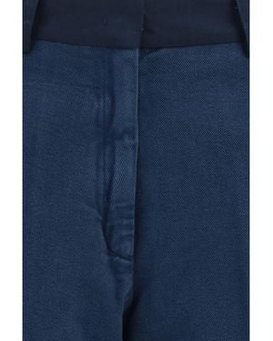 forte_forte Chino Trousers Cotton - Blue