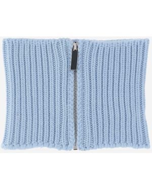 Sa Su Phi Cashmere Knit Cashmere Collar Scarf - Blue