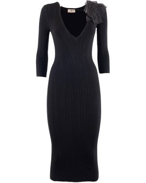 Elisabetta Franchi Knitted Dress - Black