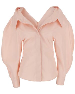 Givenchy Fitted Slashed Shirt With Long Sleeves And Classic Collar For Blouses - Pink