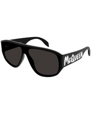 McQueen Sunglasses Shield Full Rim, Frame And Lens Am0386S001 - Black