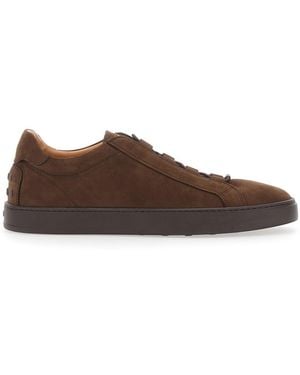 Tod's Low-Top Suede Sneakers Sheep Leather Sneakers - Brown