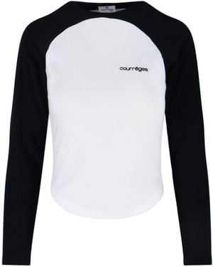 Courreges Circle Contrast T-Shirt - Black