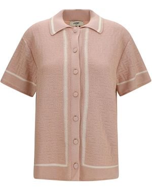 Fendi Ff All-Over Crochet Shirt Cotton - Pink