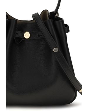 Tory Burch Bucket Bag Romy Hammered Leather Calf - Black