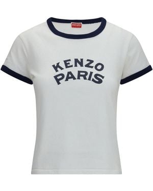 KENZO Paris Emblem Cotton T-Shirt - White