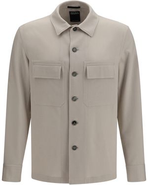 ZEGNA Cashmere Jacket Kashmir/Capra Hircus - Gray