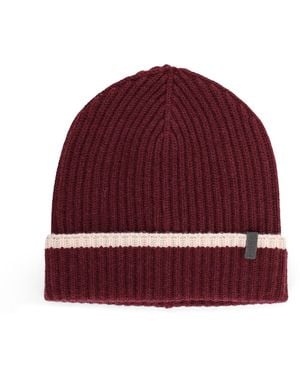 Brunello Cucinelli Cashmere Hat With Monili Detail - Red