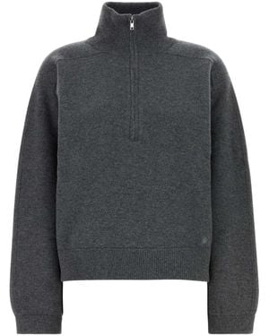 Loulou de Saison Charcoal Cashmere Oversize Dried Sweater - Gray