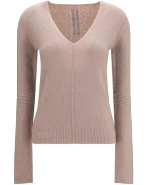 Rick Owens V-Neck Jumper - Pink