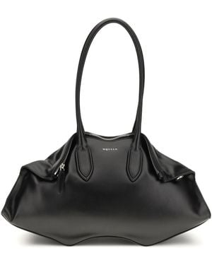 McQueen Manta Shoulder Bag Calf Leather Bos Taurus - Black
