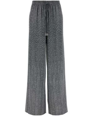 Ermanno Scervino Printed Viscose Wide-leg Pant - Grey