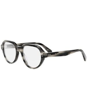 Celine Eyeglasses Square Full Rim, Crystal And Frame Clear Demo Lens Cl50145I005 - Black