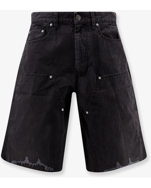 Tonywack Cotton Cargo Bermuda Shorts With Distressed Effect - White