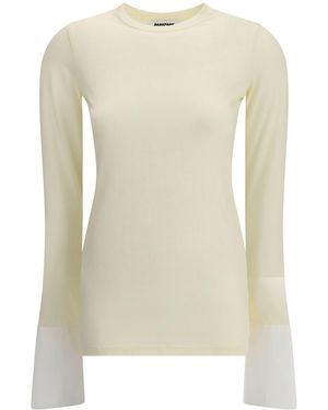 DARKPARK Nora Sweater With Buttoned Shirt Cuffs - White