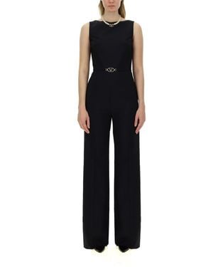 Valentino Jumpsuit With V Detail - Black