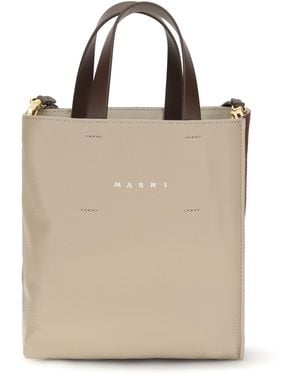 Marni Museo Mini Handbag Calf Leather Bos Taurus Handbags - Natural
