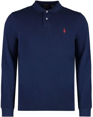 Ralph Lauren Long Sleeve Cotton Polo Shirt - Blue