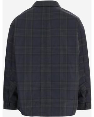 Homme by Michele Rossi Shirt Cotton-Blend Checked - Blue