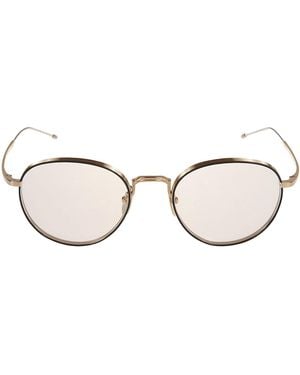 Thom Browne Clear Round Glasses - Natural