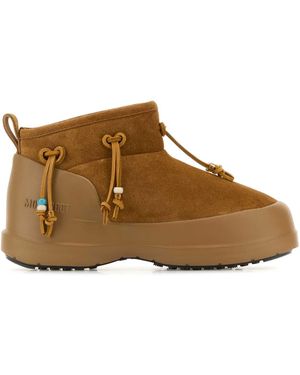 Moon Boot Caramel Suede Luna Low Ankle Boots - Brown