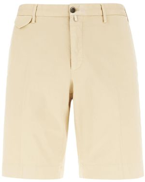 PT Torino Stretch Cotton Bermuda Shorts - Natural