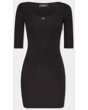 DSquared² Dsquared2 Scoop-Neck Minidress Dress - Black
