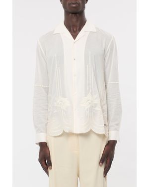 BAZISZT Chemise Grace Coton Blanc Shirt - Natural