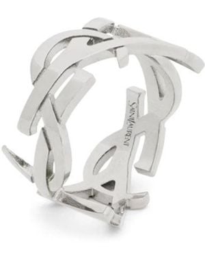 Saint Laurent Cassandre Signature Ring - White