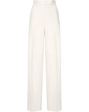 Max Mara Wide-Leg Cotton Pants - White