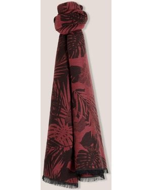 Doppiaa Aamata Wool Floral Scarf Accessory - Red