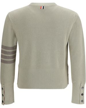 Thom Browne Sweater 4-Bar Cotton - Gray